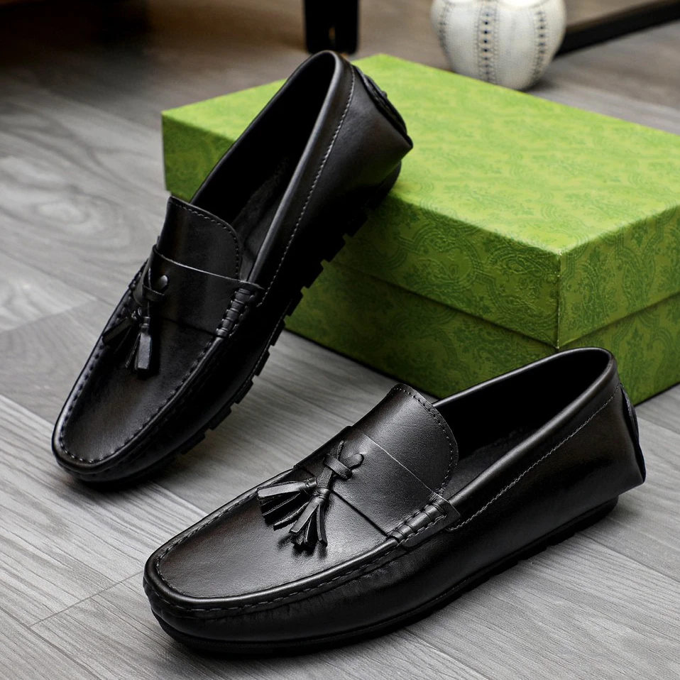 软皮软底男士皮鞋透气网红一脚蹬豆豆鞋2025爆款驾车鞋夏季百搭款