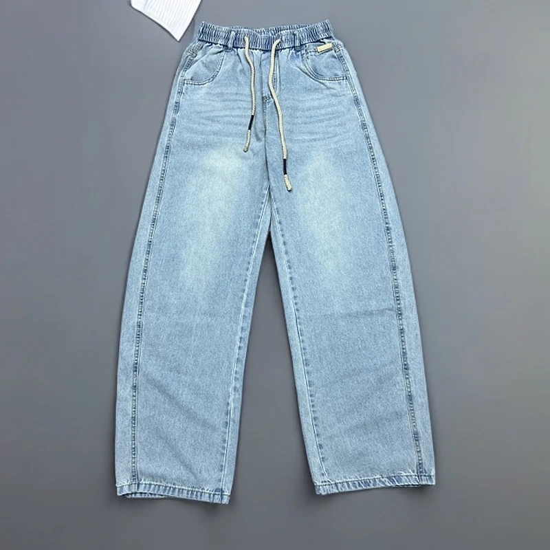 3318男士弯刀牛仔裤蓝色显瘦高腰时尚