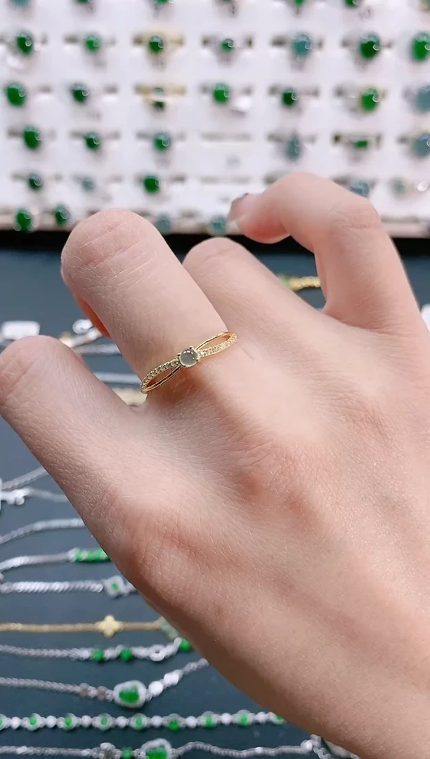 【闪购商品】翡翠戒指银S925镶嵌天然翡翠