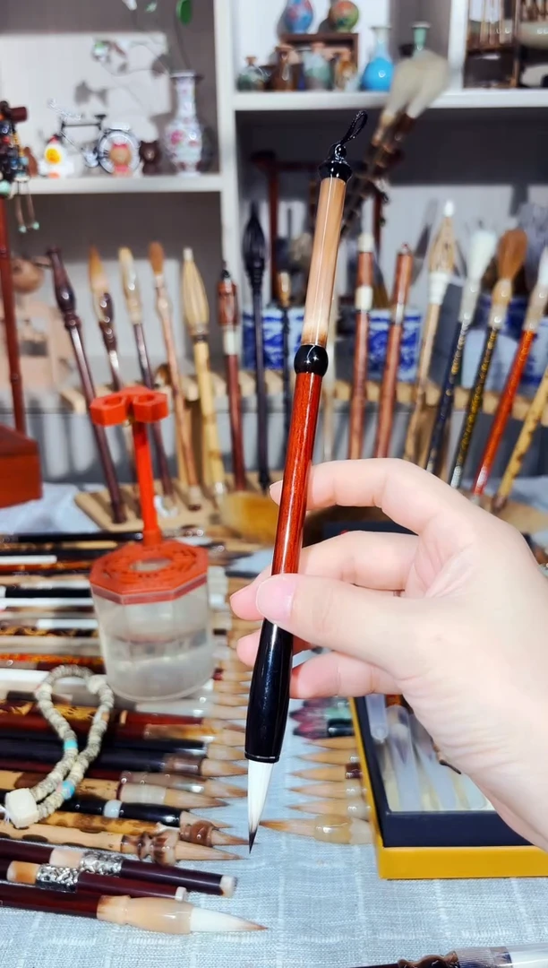 闪14号 红檀黑檀牛角九紫一羊出锋3.0（清水试笔）