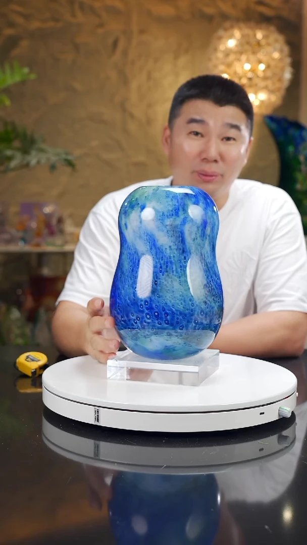 摆件福利蓝色莫奈花瓶