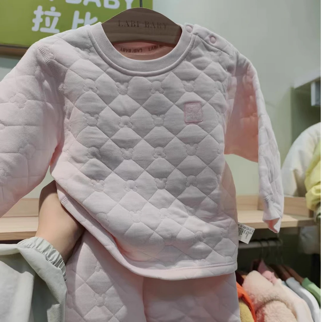 拉比儿童内衣套装2025宝宝夹棉套装