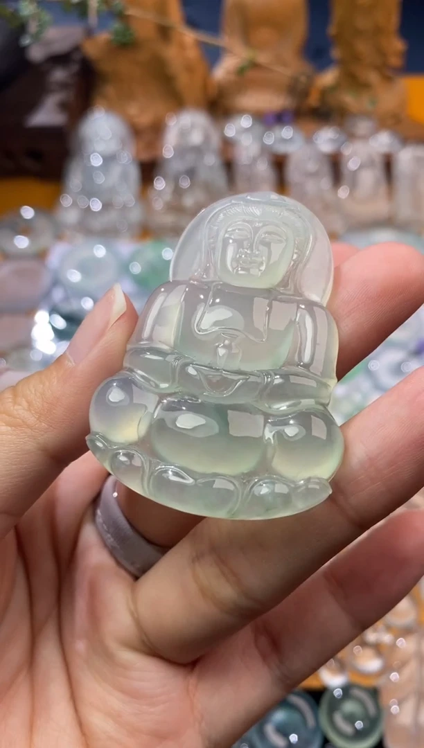 【闪购商品】定制翡翠未镶嵌观音52.4*37.3*6.1