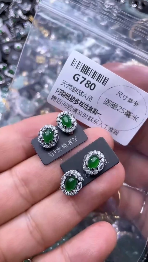 【闪购商品】翡翠颈饰未镶嵌G780耳钉 多样性发其一