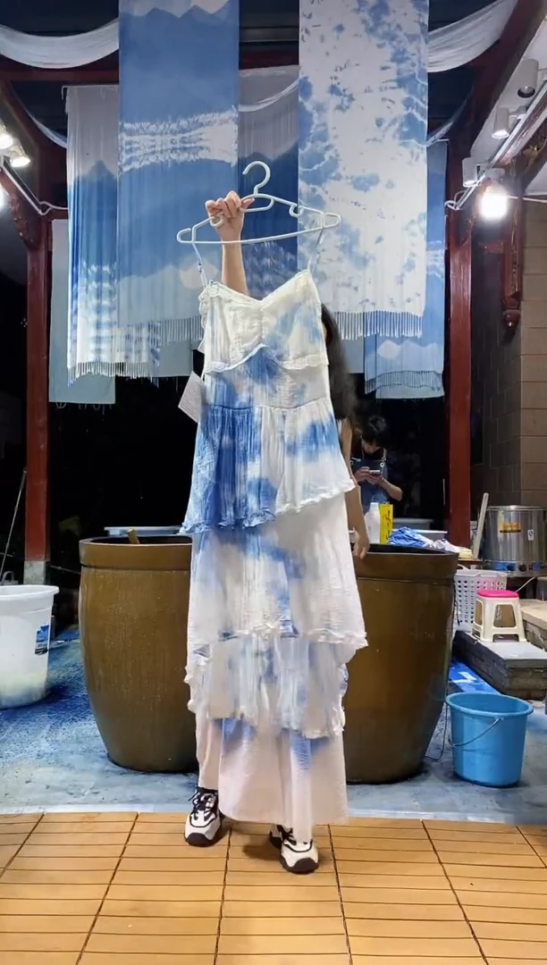 云浅蓝深 扎染服装 143