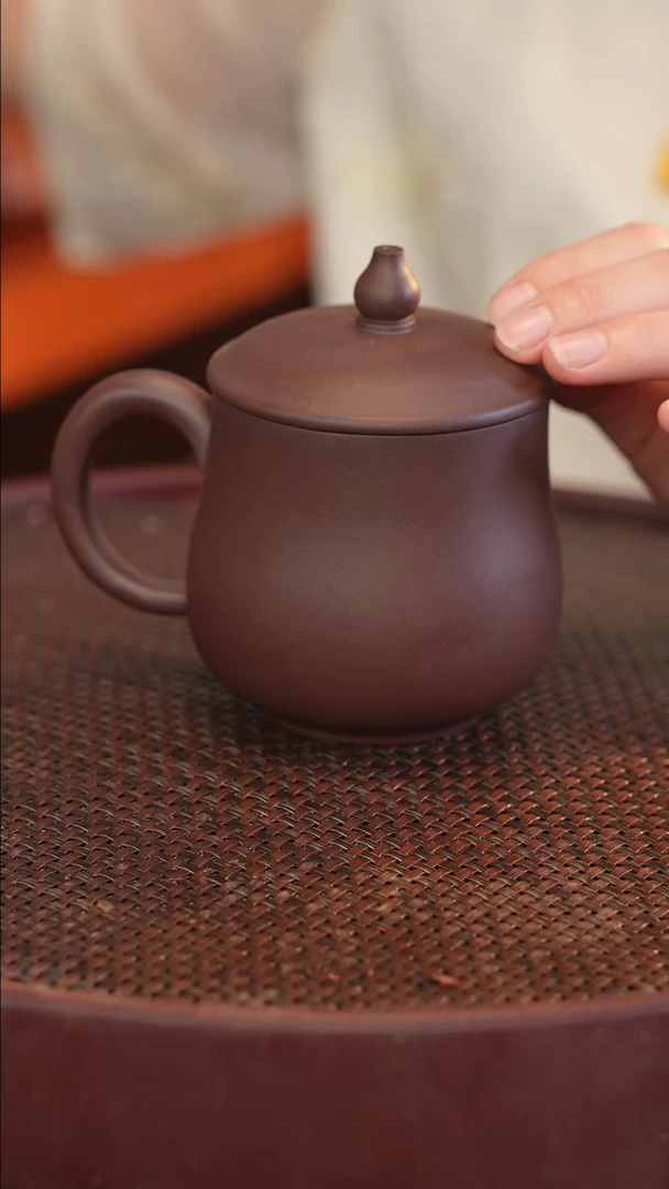 茶壶紫砂喀左紫砂原矿紫茄泥 葫芦盖杯