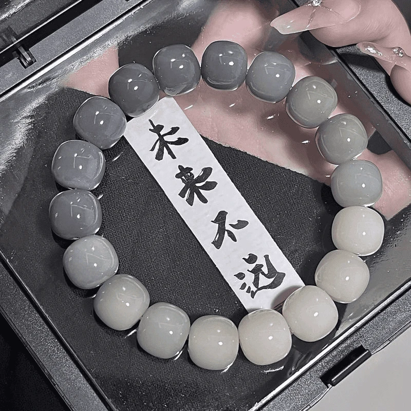 新人礼烟灰色菩提根绕指柔男女学生文玩手串菩提手串盘玩单圈男士