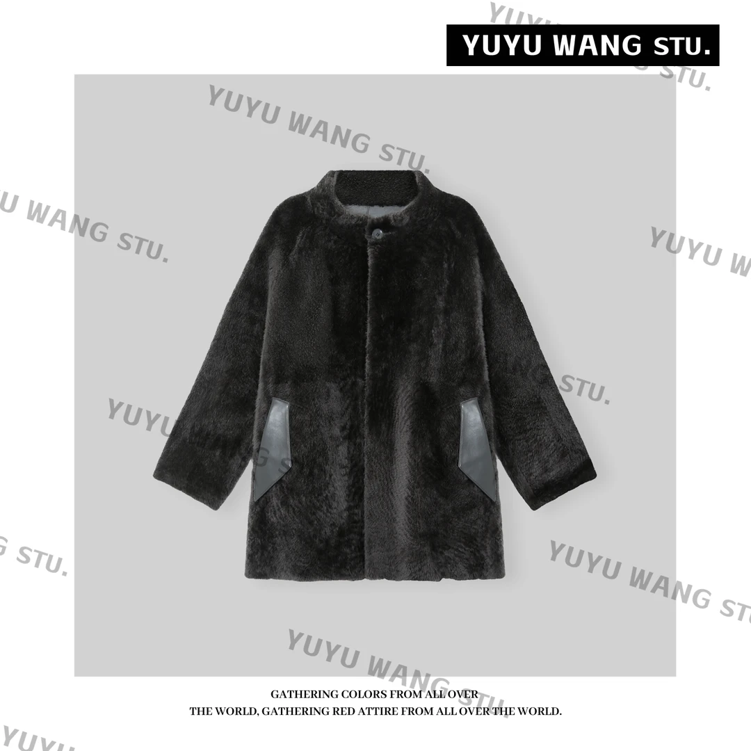YUYU WANG【墨尔本】源自西班牙~皮毛一体进口拉贡天然皮草外套女
