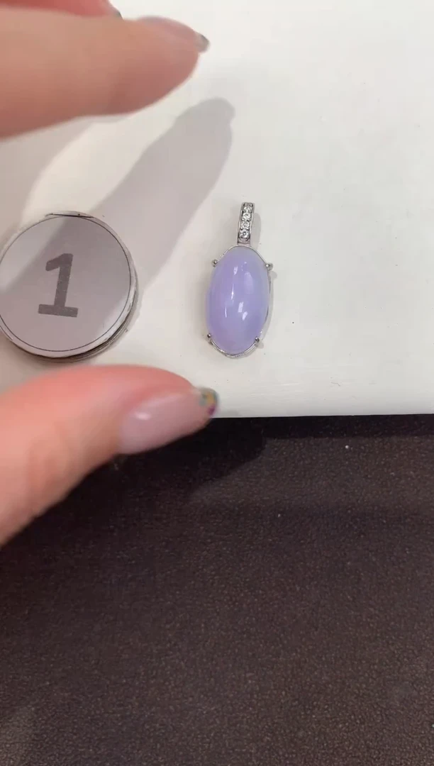 颈饰银S925镶嵌翡翠天然缅甸A货翡翠