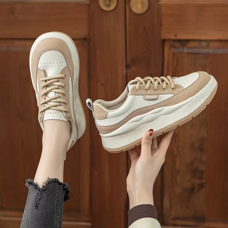 2025新款小白鞋女厚底复古百搭休闲板鞋635