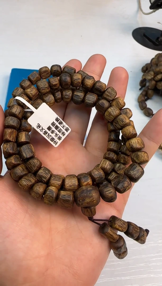 手串沉香沉水浮海南绿棋西瓜叶板头多圈29g+