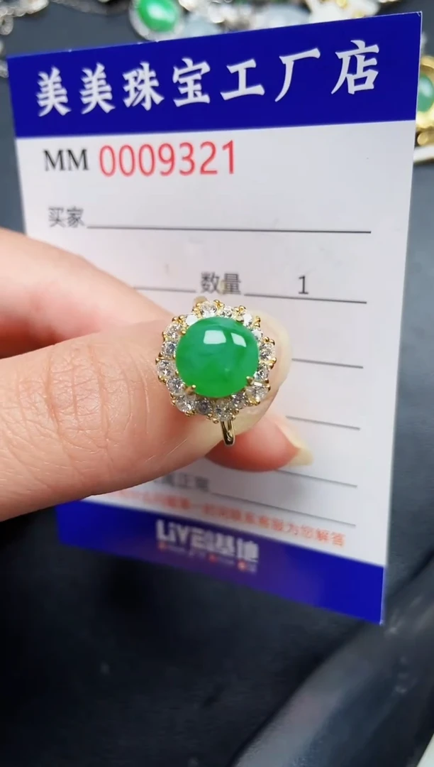 翡翠银S925镶嵌颈饰9321