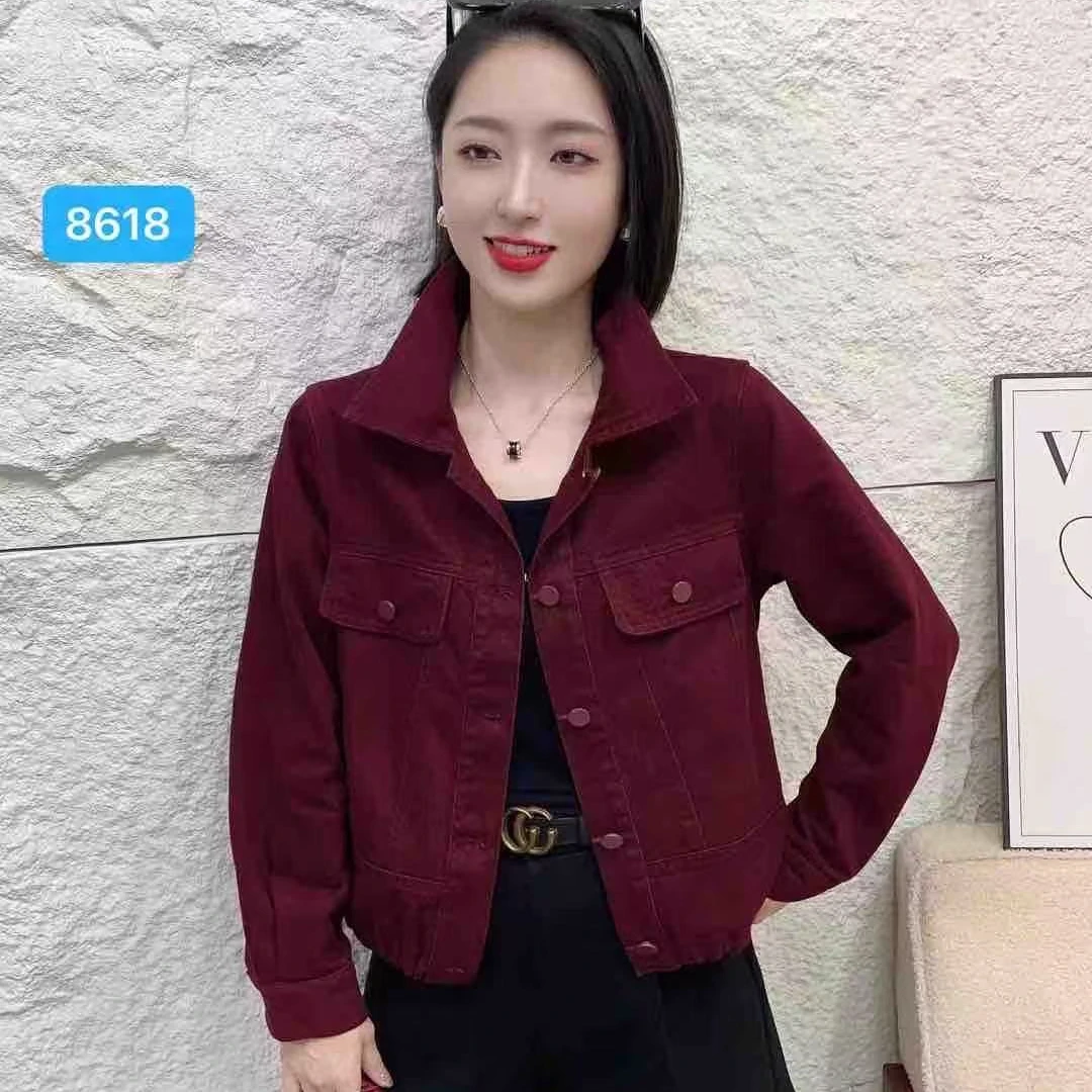 小鑫肝@现货浮力重工翻领带扣简宁纯色休闲百搭短外套 8618