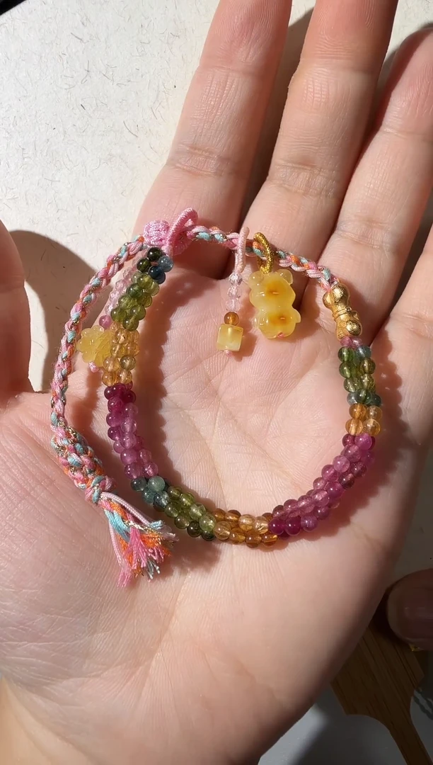 手链蜜蜡未镶嵌蜜蜡碧玺手链