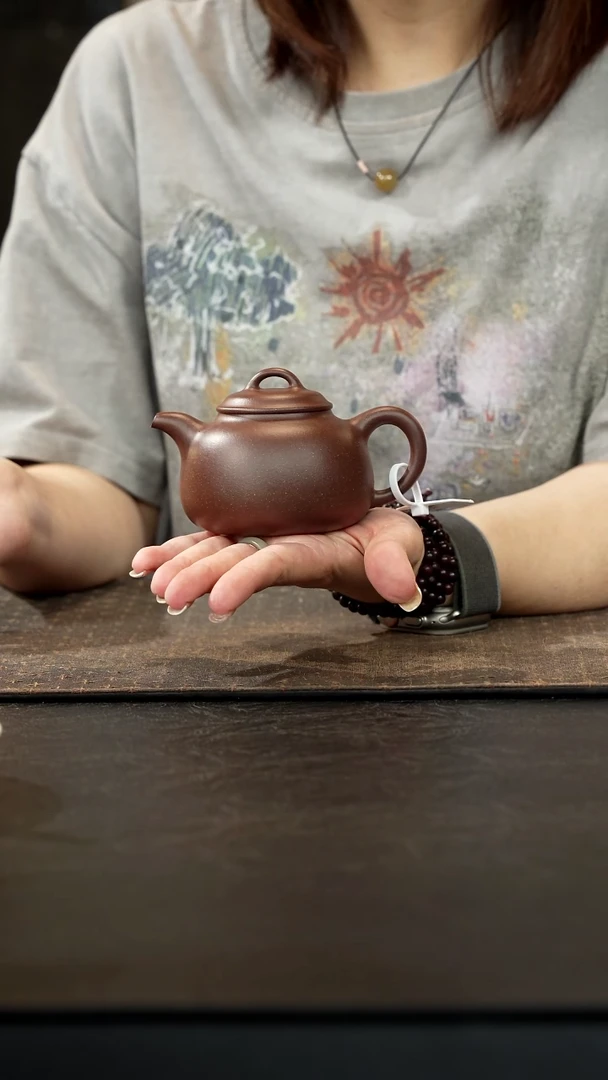 茶壶紫砂老紫泥玉麟秦权壶180cc