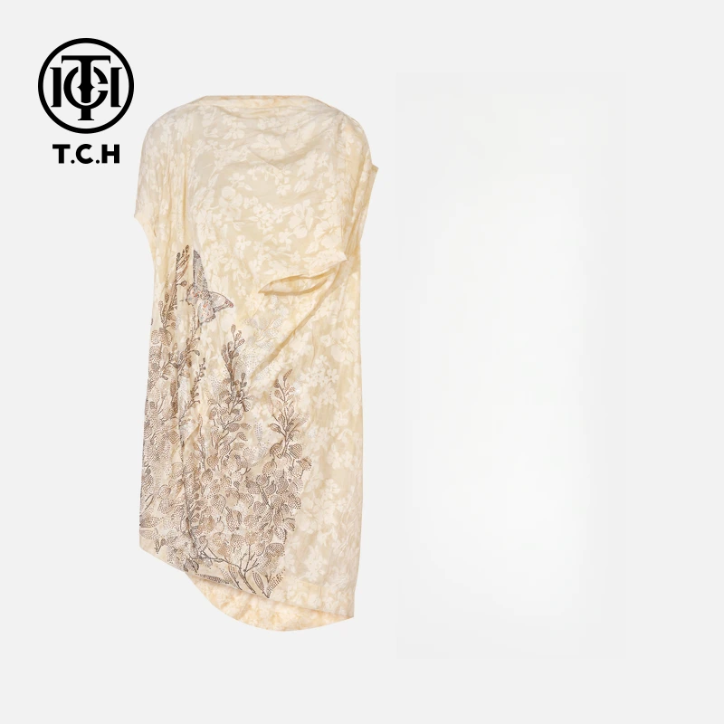 TCH私服烫钻工艺时尚休闲百搭气质舒适T恤女T75C10E1005轻奢tch