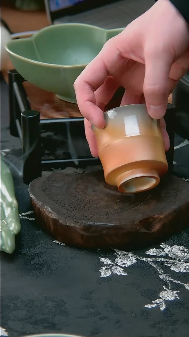 全品 柴烧款孤品 竹节杯