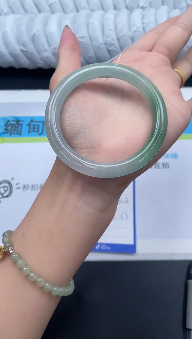 翡翠手镯未镶嵌高冰手镯所见即所得149-56.8