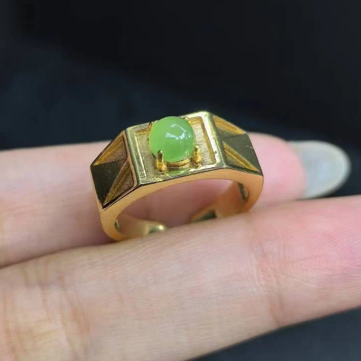 HT4439和田玉碧玉戒指