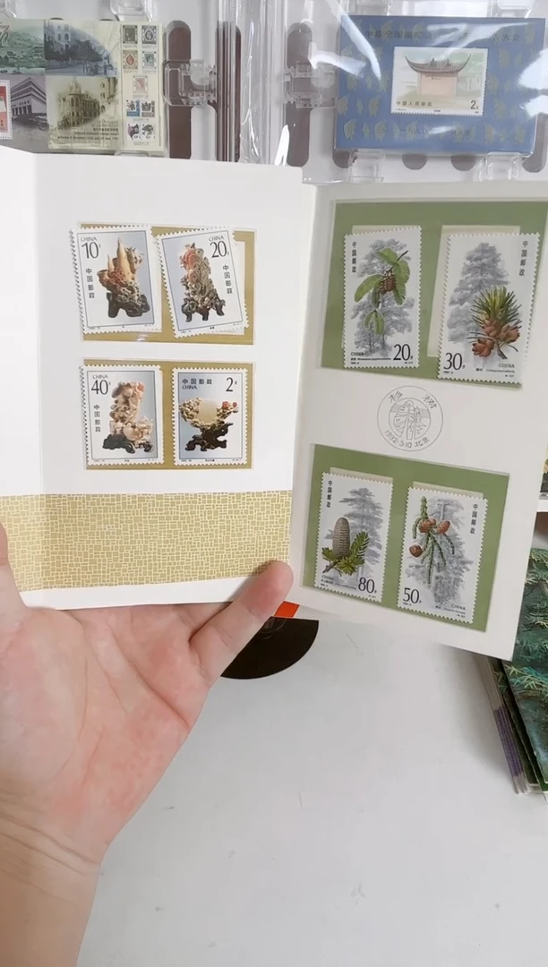 青田石雕邮折 杉树邮折