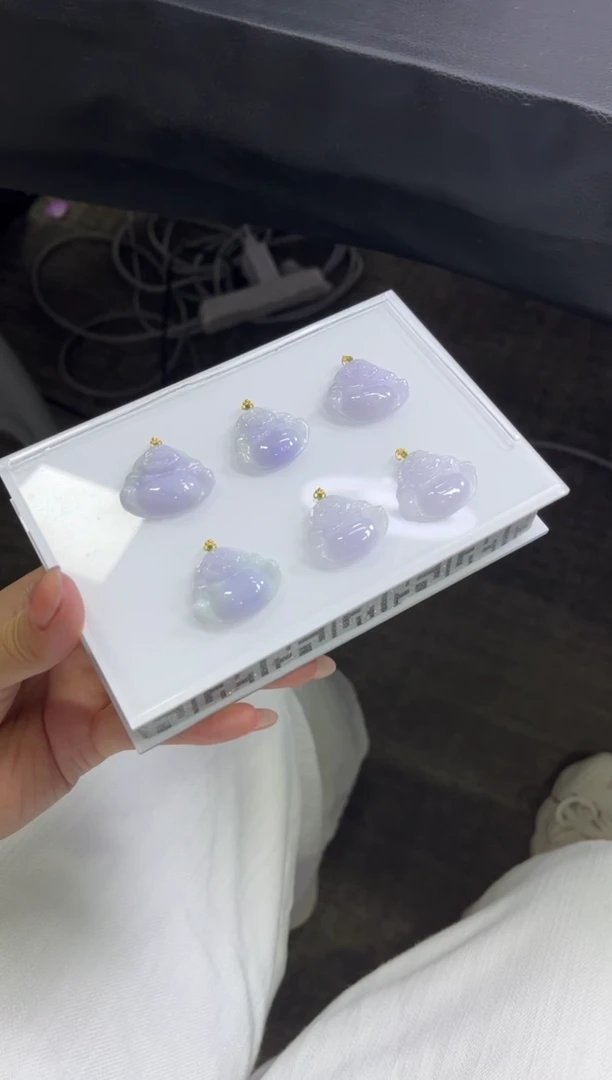 颈饰18K金镶嵌翡翠T45/多样性发一件/配绳子