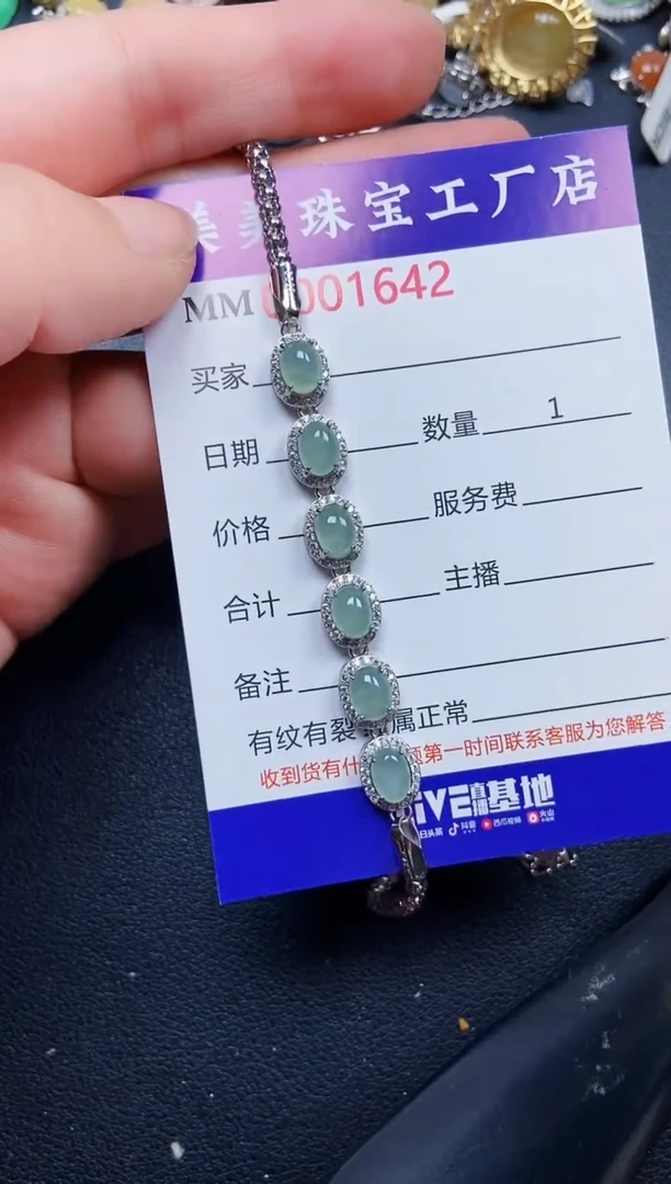 翡翠银S925镶嵌颈饰1642
