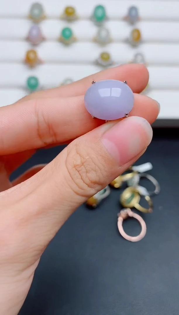 银S925镶嵌戒指翡翠1