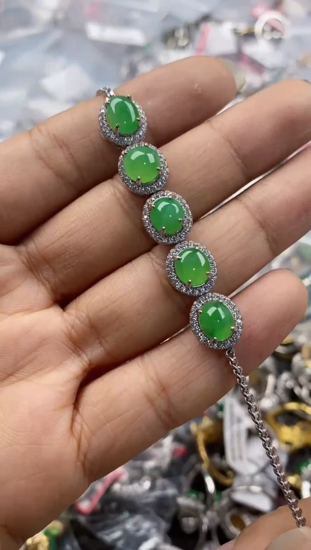 银S925镶嵌戒指翡翠444                 10