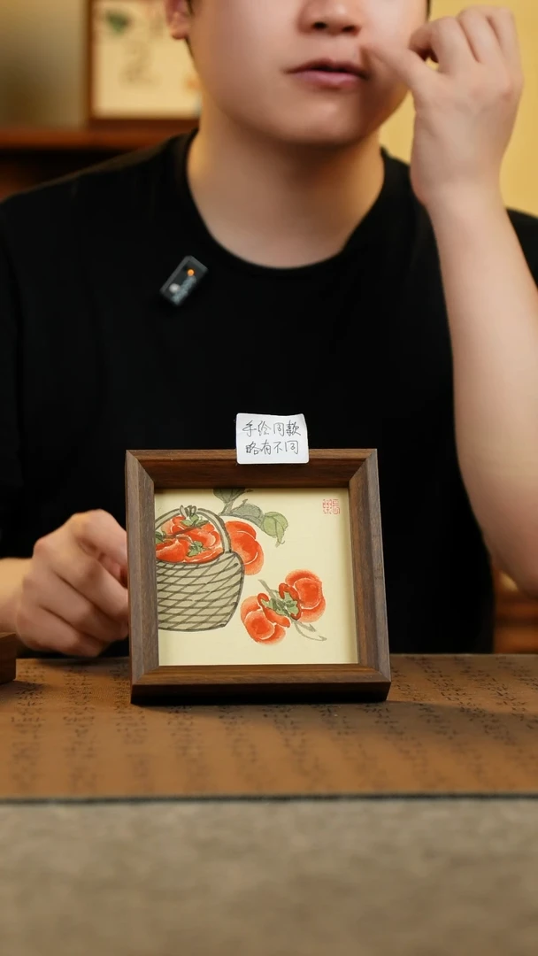 国画14*14纯手绘国风国画摆台