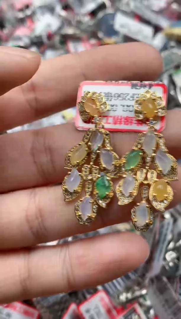 银S925镶嵌戒指翡翠天然A货缅甸翡翠
