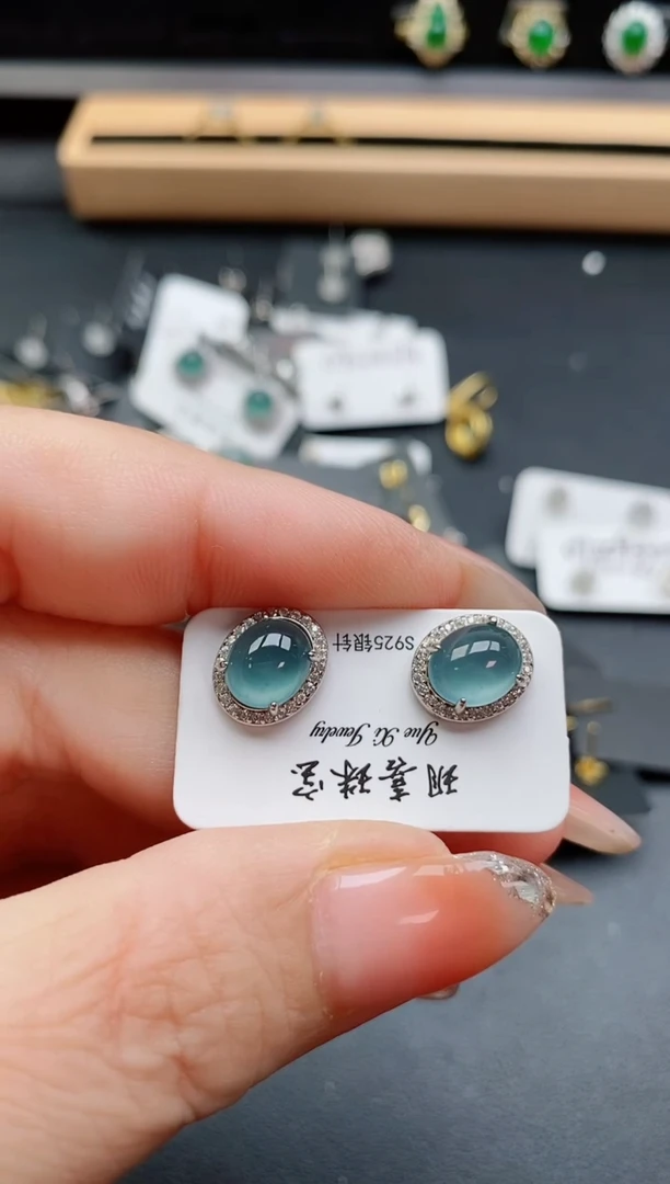 银S925镶嵌戒指翡翠1