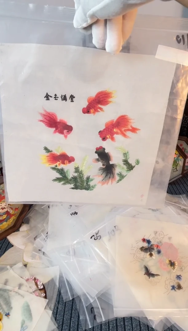 织绣纯手工苏绣双面绣绣布110