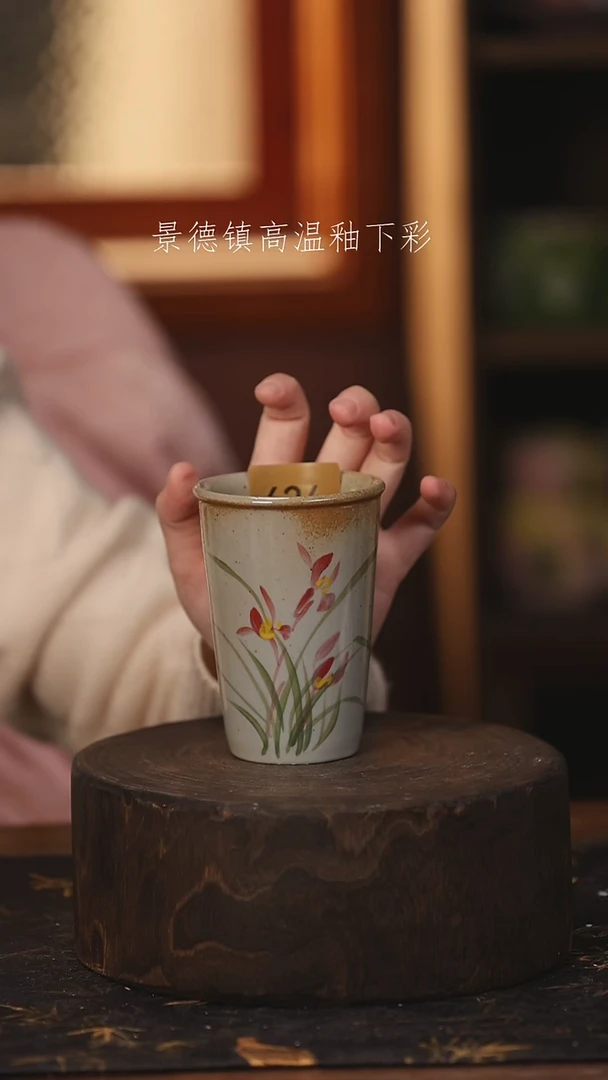 陶瓷景德镇高温釉下手绘陶瓷@L624@