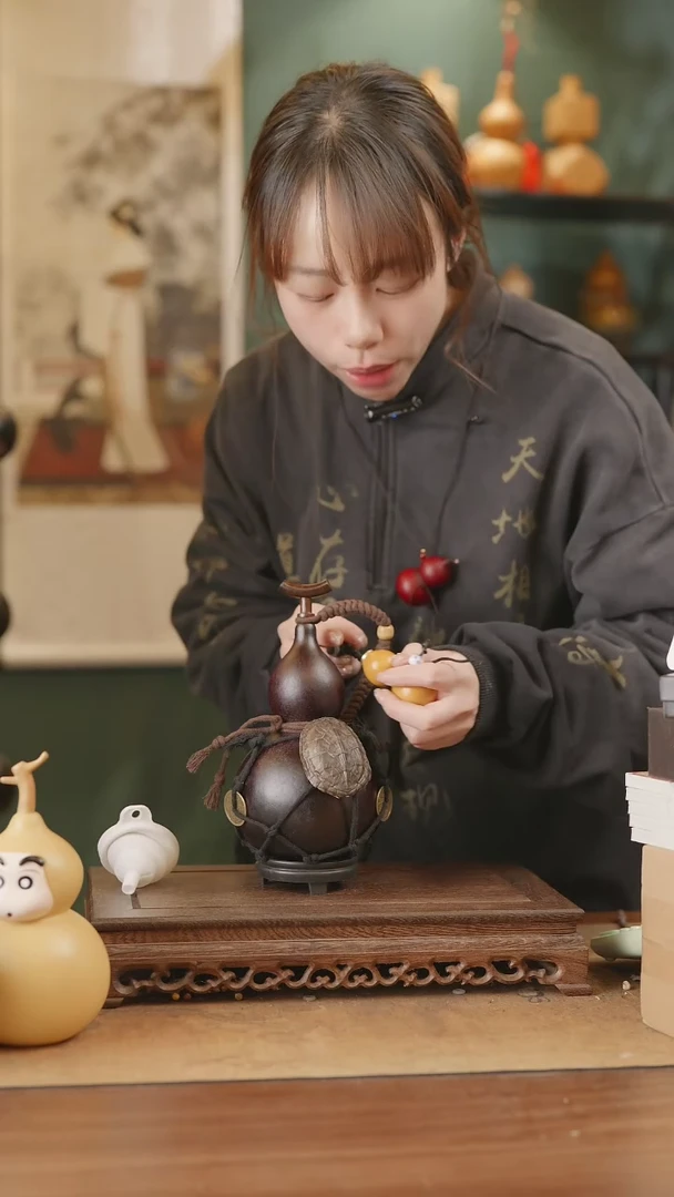 【闪购商品】363号精品天然大漆工艺防渗内胆酒葫芦~