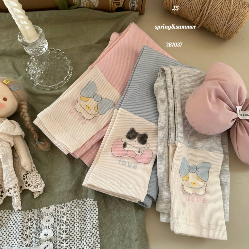 【釉兮】25春~女童卡通拼色印花打底裤261037