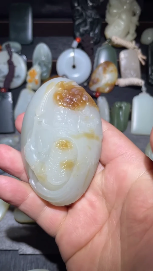 未镶嵌和田玉把件和田玉且末糖魁星点斗手把件