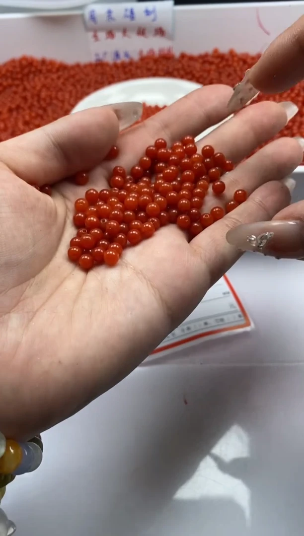 南红玛瑙未镶嵌颈饰W2271云南保山肉南红4MM*108颗