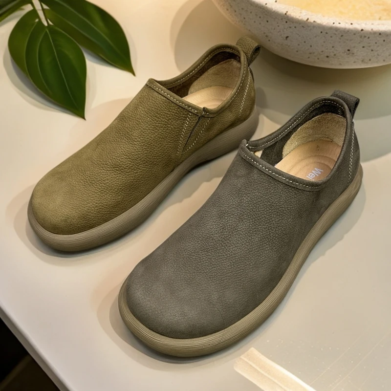 头层牛皮透气乐福鞋豆豆鞋男鞋百搭休闲鞋新款真皮夏季一脚蹬皮鞋
