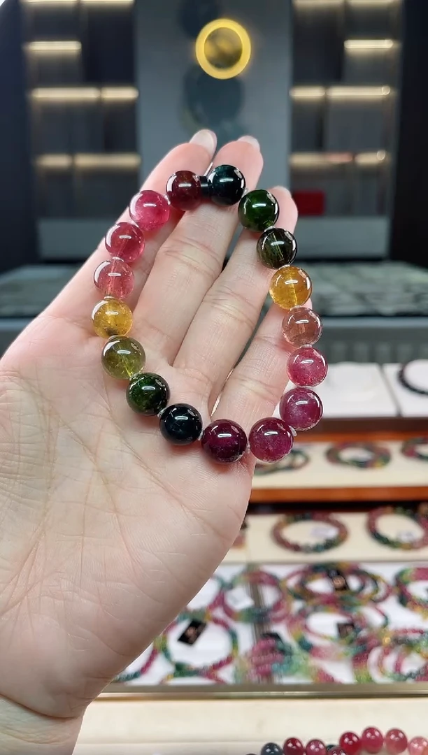 未镶嵌老矿碧玺单圈手串11mm+碧玺（多样性发一条）T