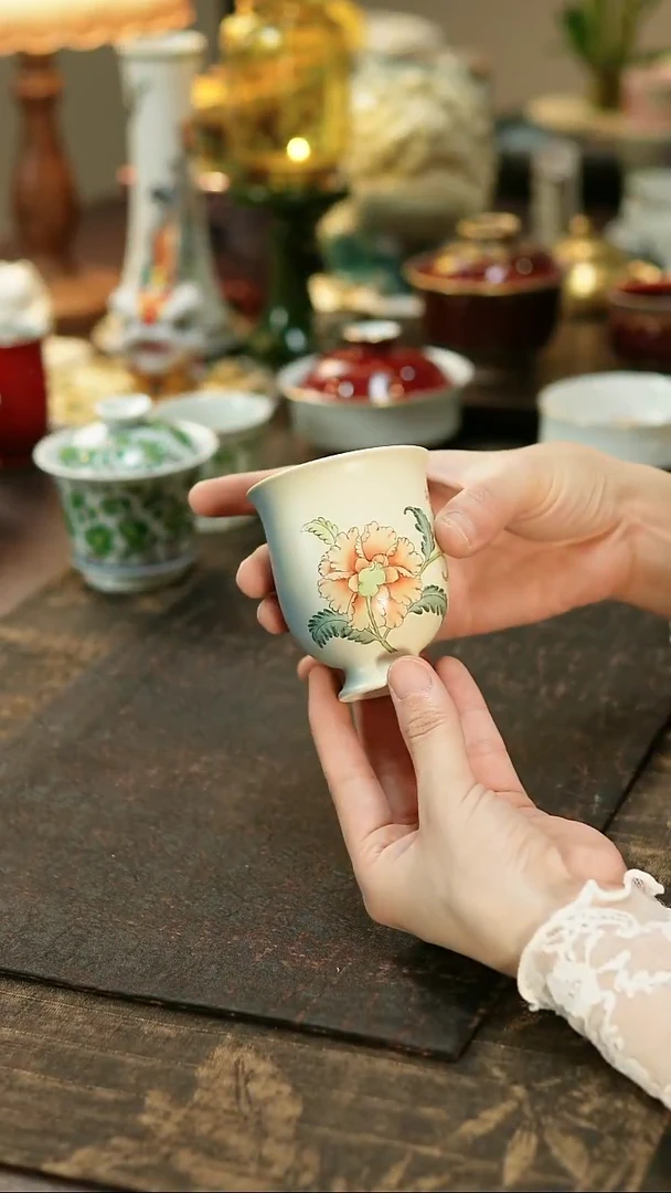 景德镇陶瓷杯碗柴烧多人