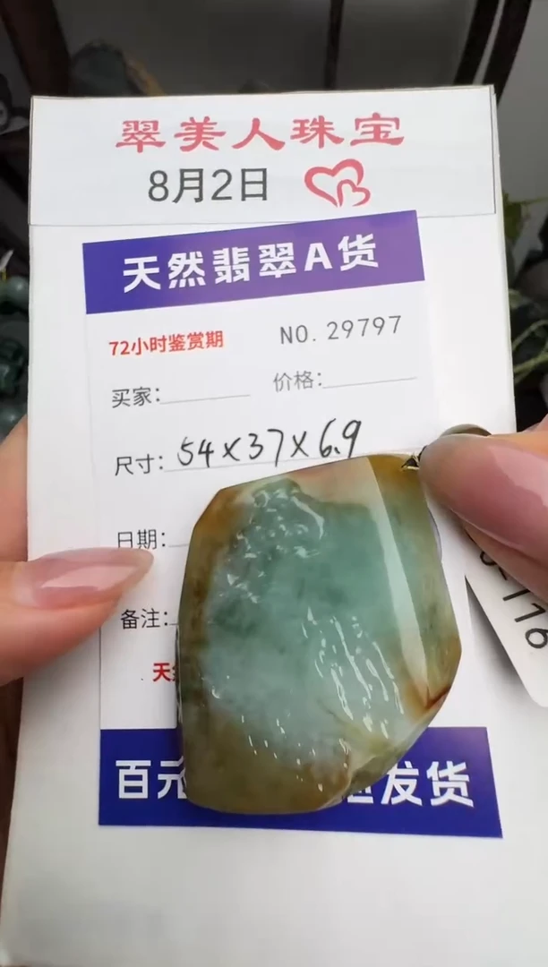 翡翠未镶嵌颈饰原石29797