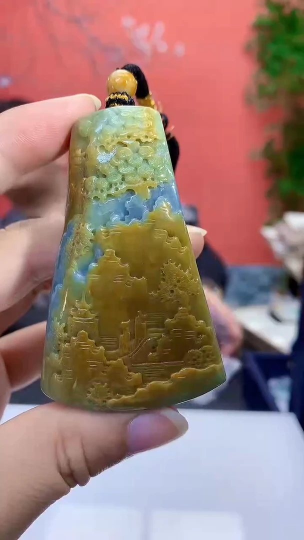 未镶嵌定制翡翠5060ty-毛货挂件38