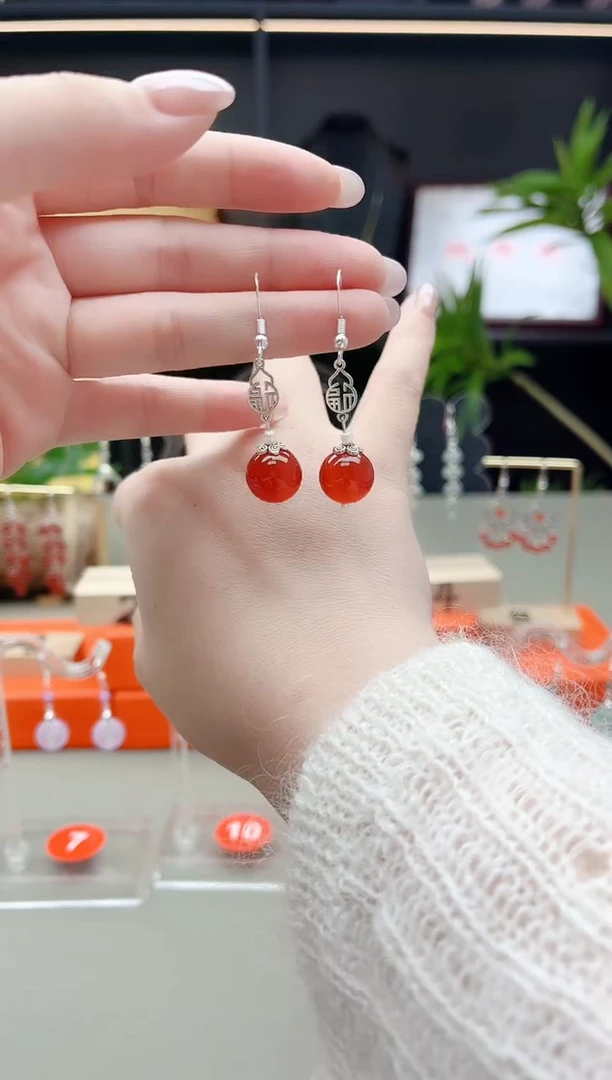 未镶嵌耳钉玛瑙/玉髓230