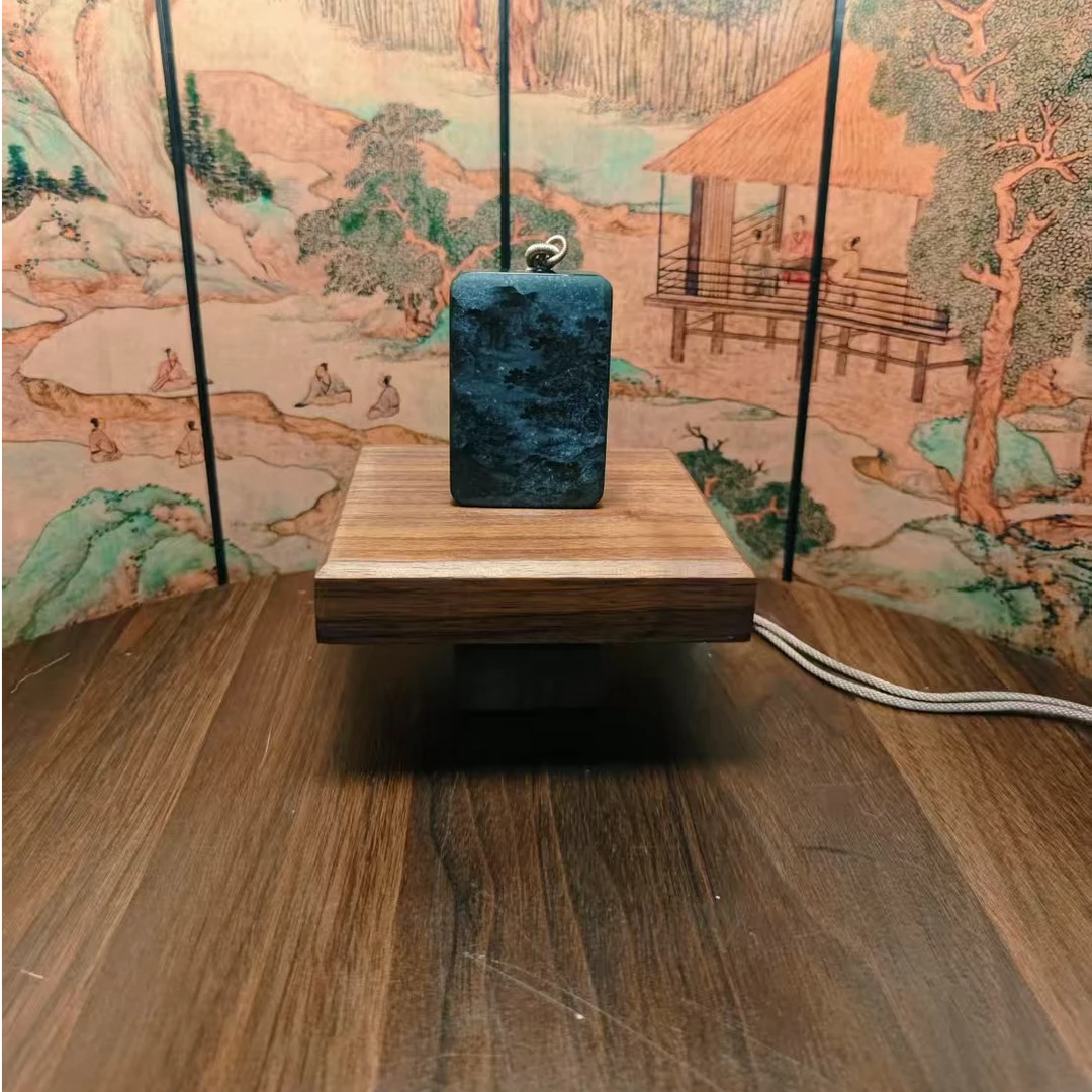 A和田玉山水影雕吊坠0545