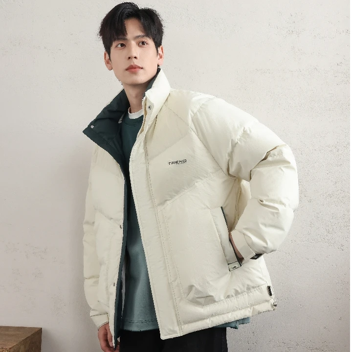 【粉丝尊享 拒水白鹅绒 】冬季新款加厚百搭字母立领羽绒外套-88282