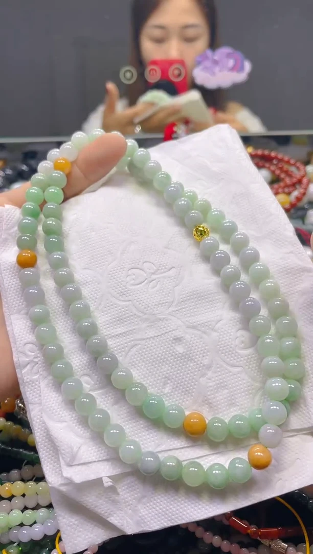 颈饰未镶嵌翡翠7MM/N/翡翠A货，一件也是批发价