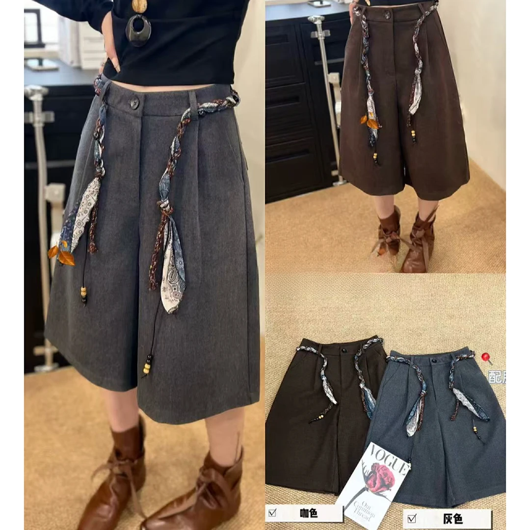 【锦衣服饰】WZ ZX 5837欧货高腰显瘦西装阔腿中裤