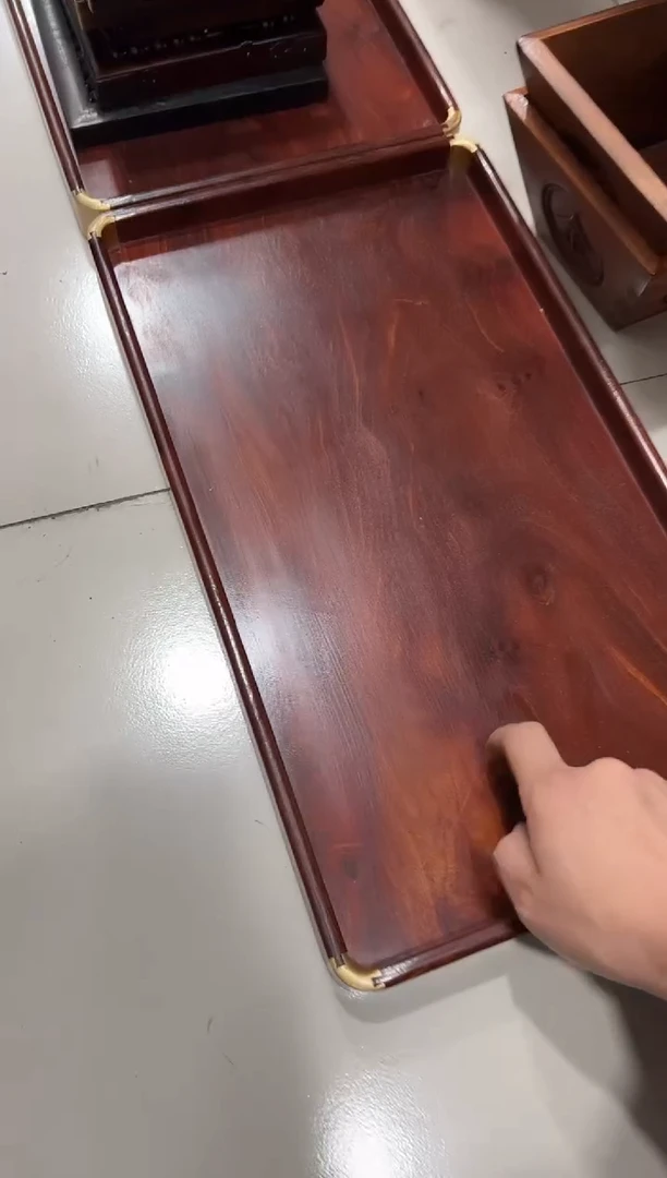 花梨木镶角茶盘1