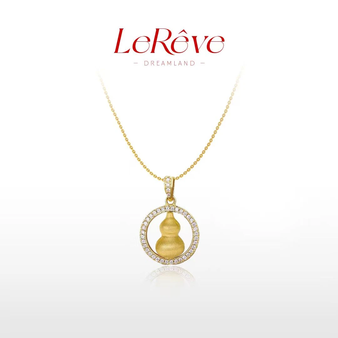 【LeReve时来运转小葫芦】镀金手工拉丝满镶小葫芦项链