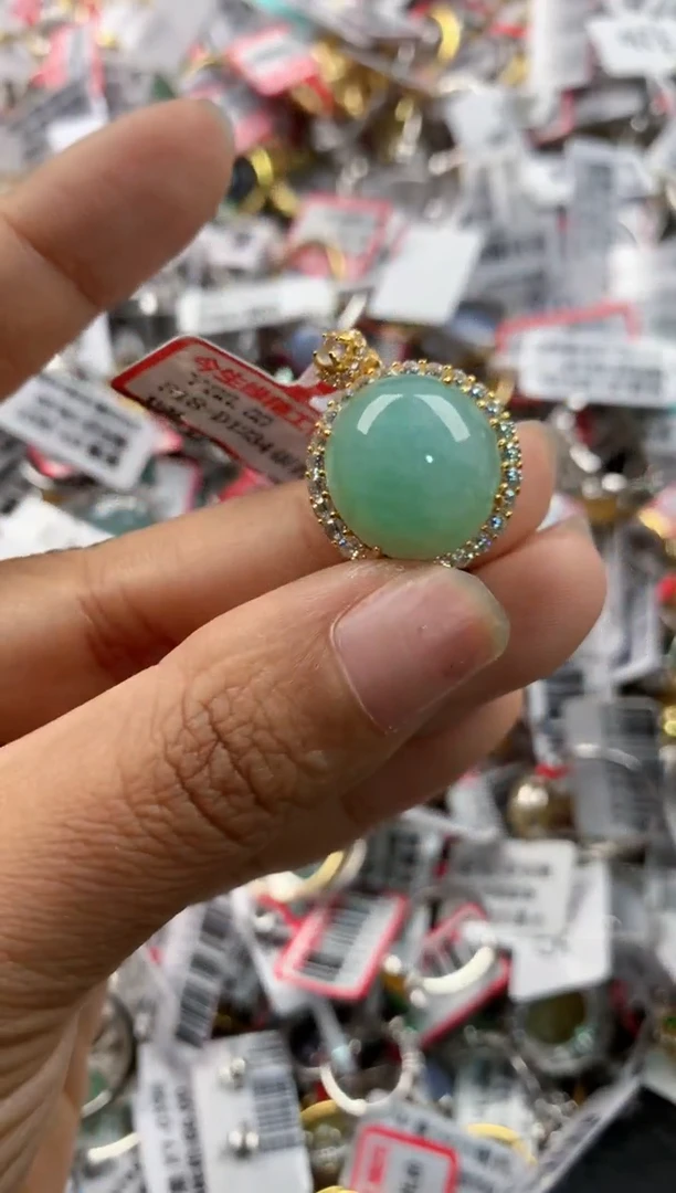 银S925镶嵌戒指翡翠11       10